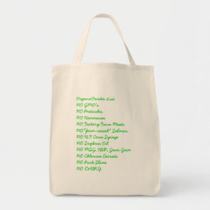 OrganicFoodie List Grocery Bag