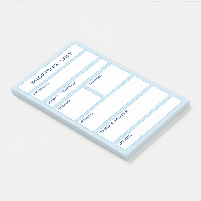 Organised Grocery Shopping List Post-its Post-it Notes (Angled)