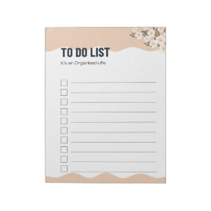Organised Life To Do List Planner  Notepad