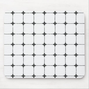 Organised Neutral Grid Minimalist Black & White Mouse Pad