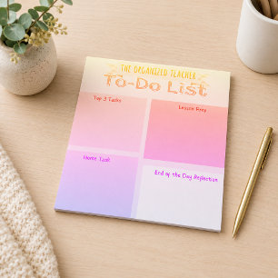 Organised Teacher To-Do List Notepad