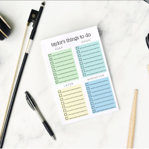 Organised Things to Do Blue Green Yellow Post-it Notes