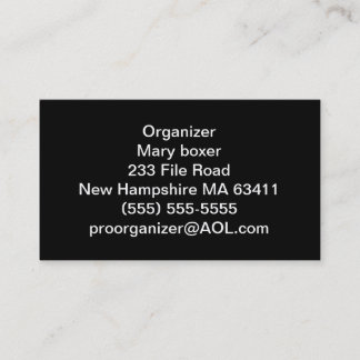 Organiser business cards