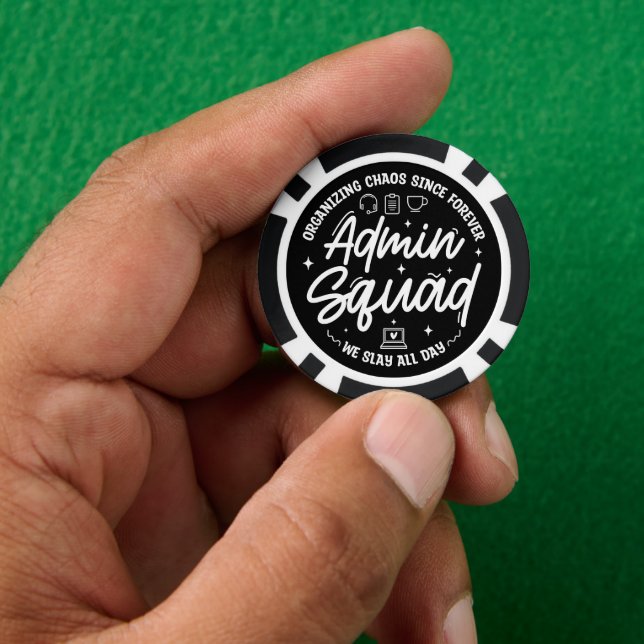 Organising Chaos Funny Quote Admin Prof Day Squad Poker Chips (Hand)