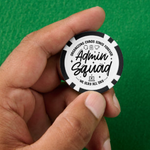 Organising Chaos Funny Quote Admin Prof Day Squad Poker Chips
