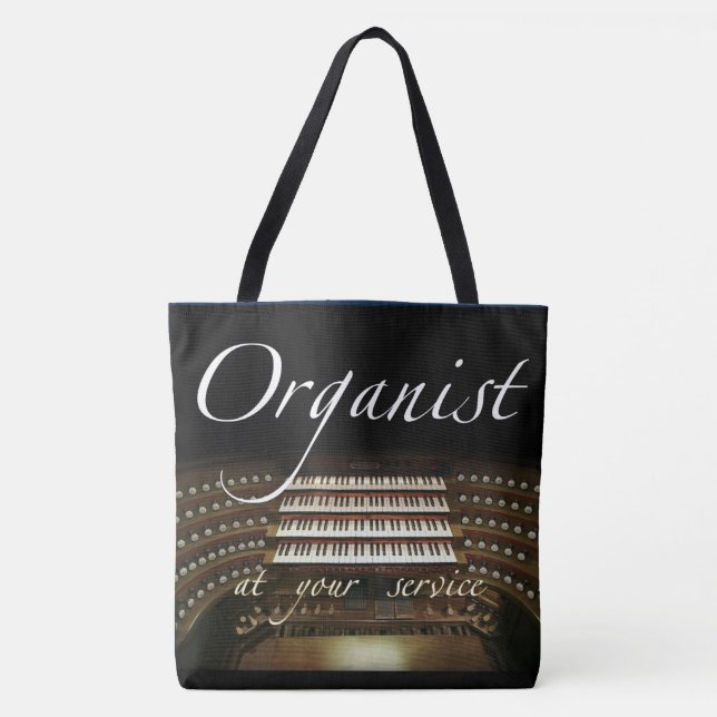Organist at your service large tote (Front)