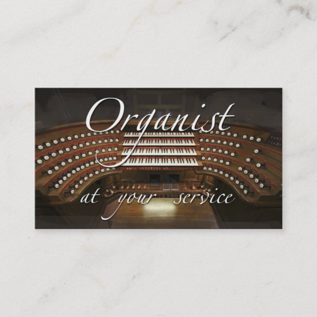 Organist business cards - at your service (Front)