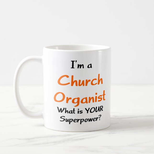 organist church coffee mug (Left)