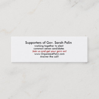 Organize4Palin.com Calling Cards Slim Design