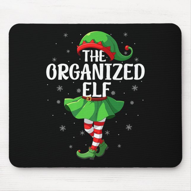 Organized Elf Christmas Girls Women Elf Squad Xmas Mouse Pad (Front)