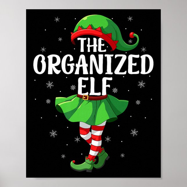 Organized Elf Christmas Girls Women Elf Squad Xmas Poster (Front)