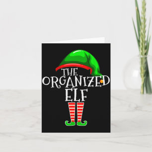 Organized Elf Group Matching Family Christmas Card