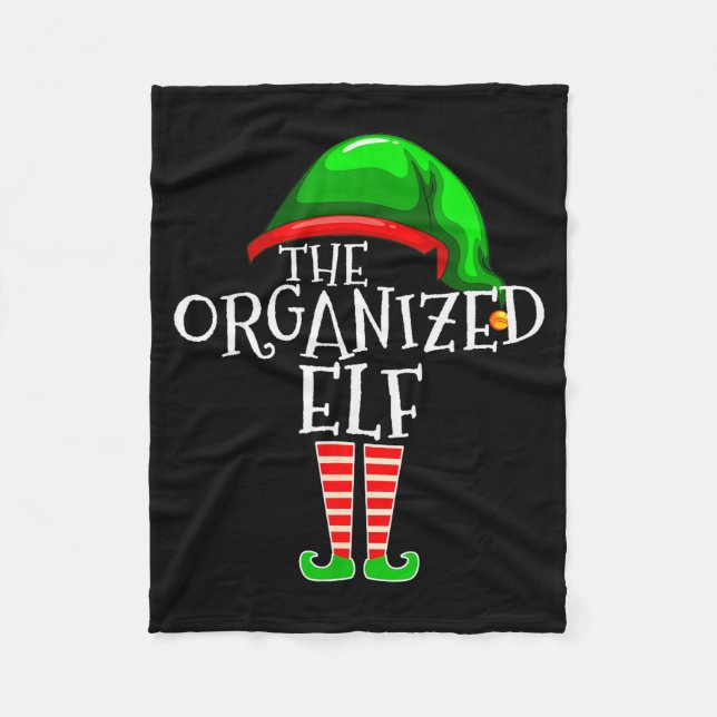 Organized Elf Group Matching Family Christmas  Fleece Blanket (Front)