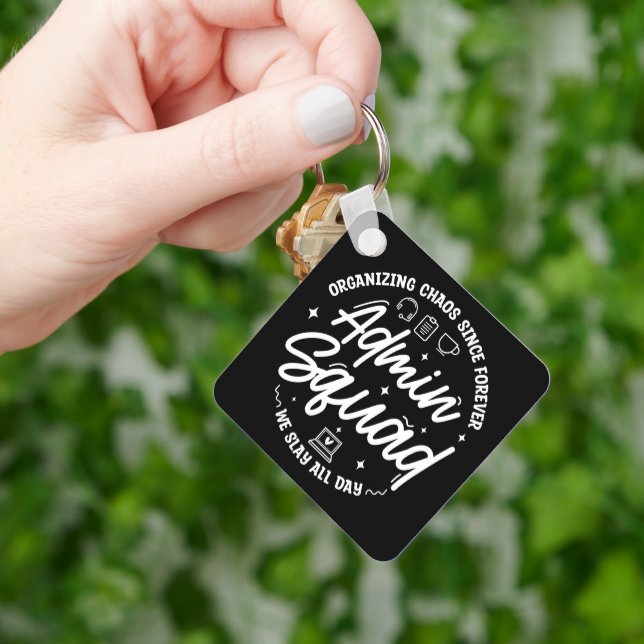 Organizing Chaos Funny Quote Admin Prof Day Squad Key Ring (Hand)