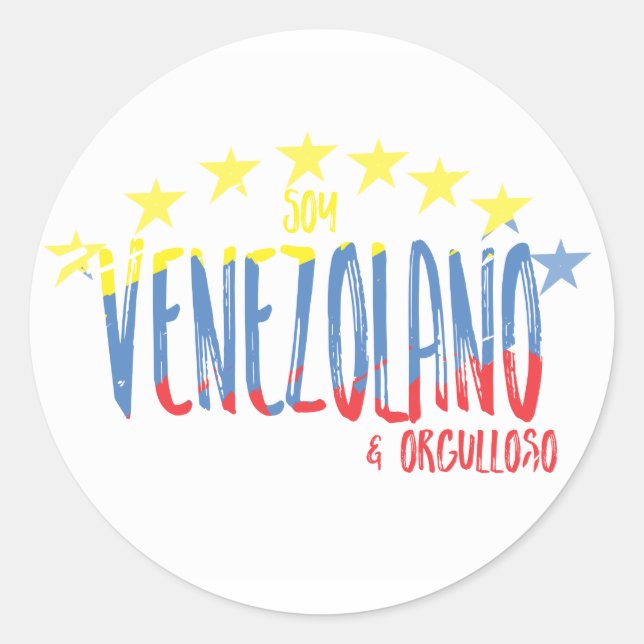 "Orgullo Venezolano" Classic Round Sticker (Front)