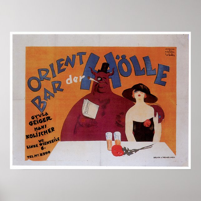 Orient Bar Vintage Food Ad Art Poster (Front)