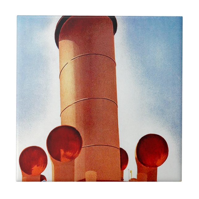 Orient Cruises Big Funnel Ceramic Tile (Front)