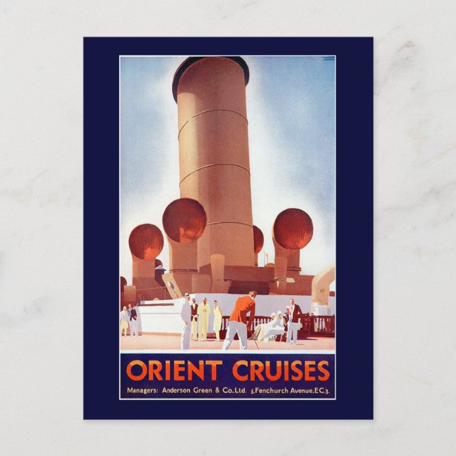 Orient Cruises Big Funnel Postcard (Front)