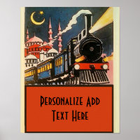 Orient Express Train, add text personalise Poster