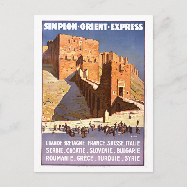 Orient Express Travel Poster Postcard (Front)