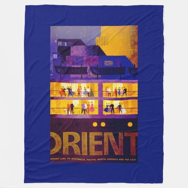 Orient Line ~ Party on Deck Fleece Blanket (Front)