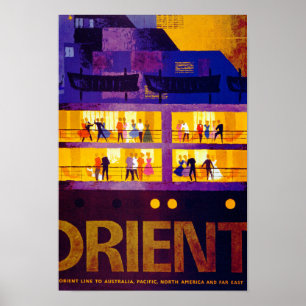 Orient Line ~ Party on Deck Poster