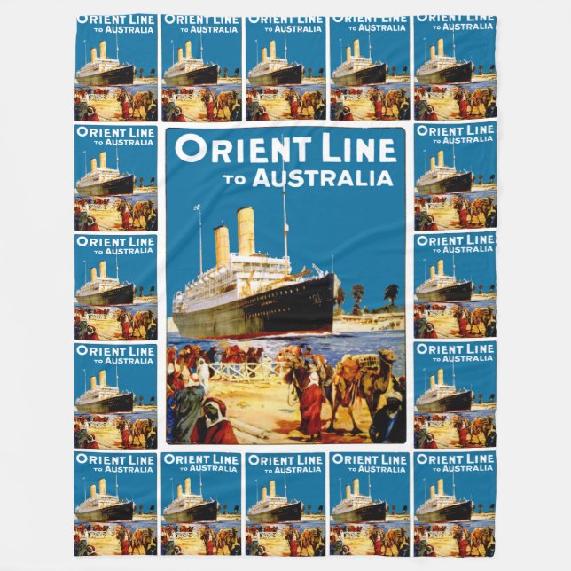 Orient Line to Australia Fleece Blanket (Front)
