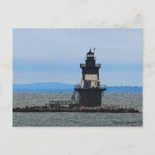 Orient Point Light House on a Stoming Morning Postcard