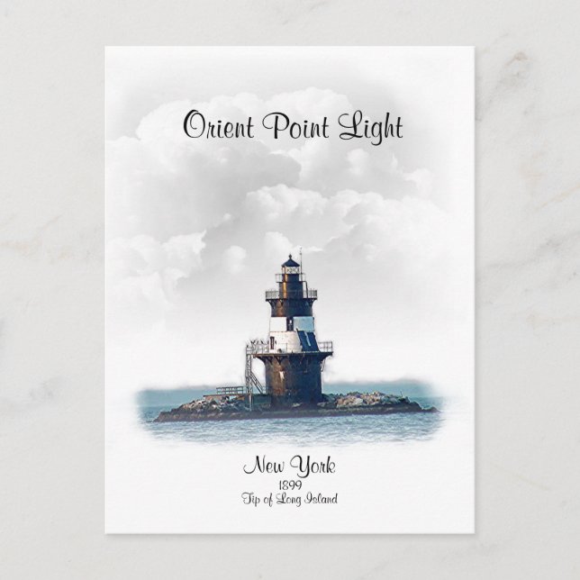 ORIENT POINT LIGHT- New York Postcard (Front)