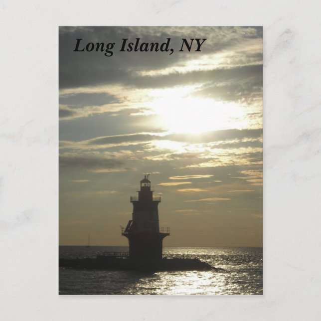Orient Point Lighthouse Sunset 3 Postcard (Front)