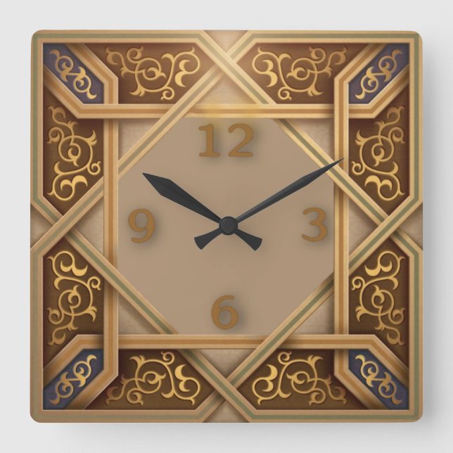 Orient Style Square Wall Clock (Front)