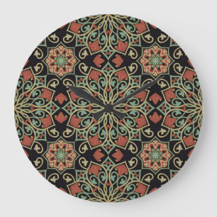 Oriental Abstract Colourful Background Large Clock