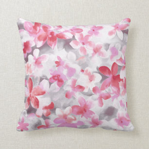 Oriental Accent Japanese Floral Soft Colours Pink- Cushion