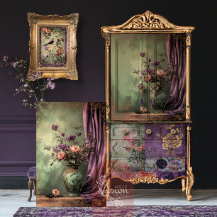 Oriental Aesthetics Chinoiserie Floral Still Life Tissue Paper