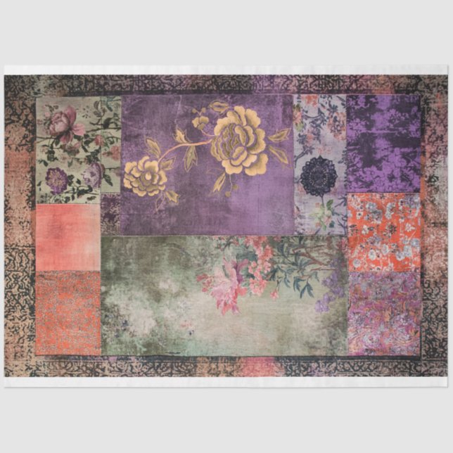 Oriental Aesthetics Chinoiserie Patchwork Patterns Tissue Paper (Front)