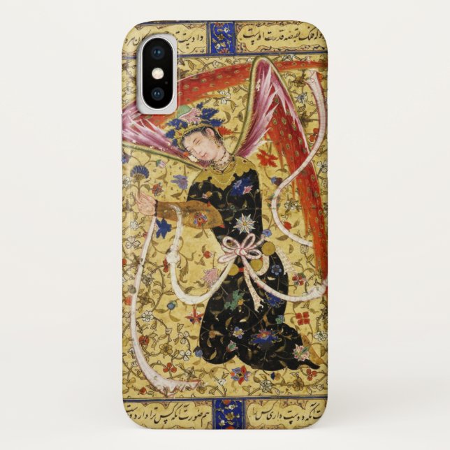 ORIENTAL ANGEL WITH FLOWERS AND WHITE BOW Case-Mate iPhone CASE (Back)