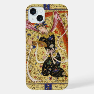 ORIENTAL ANGEL WITH FLOWERS AND WHITE BOW iPhone 15 PLUS CASE