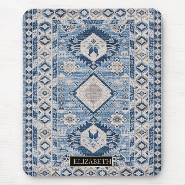 Oriental Antique Blue Kilim Rug    Mouse Pad (Front)