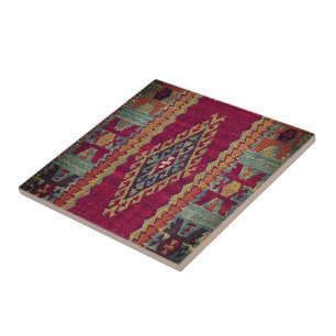 Oriental Antique Kilim Rug Ceramic Tile