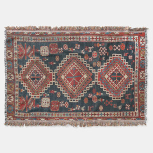 Oriental Antique Persian Turkish  Karbistan Carpet Throw Blanket