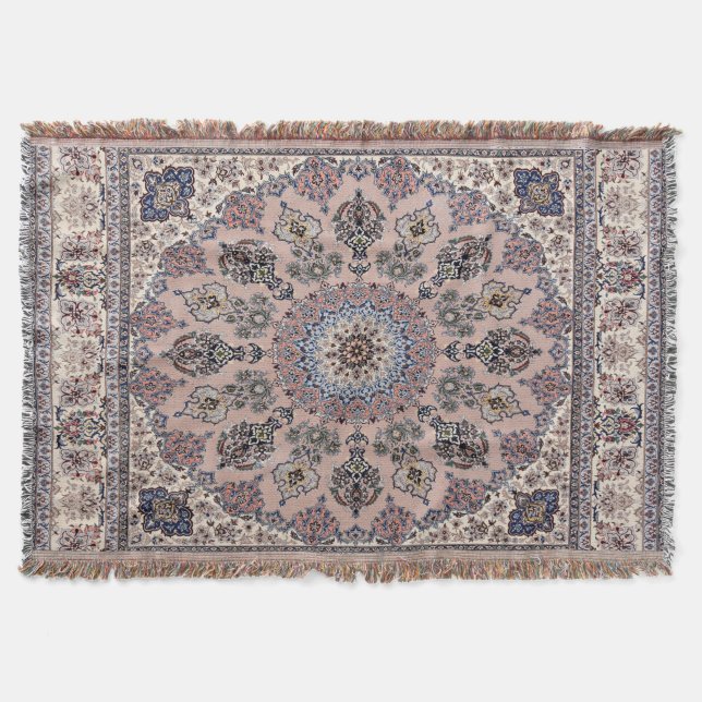 Oriental Antique Persian Turkish Rug Carpet Throw Blanket (Front)