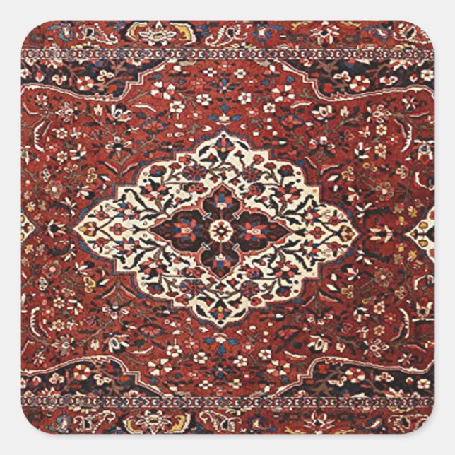 Oriental Antique Persian Turkish Rug Square Sticker (Front)