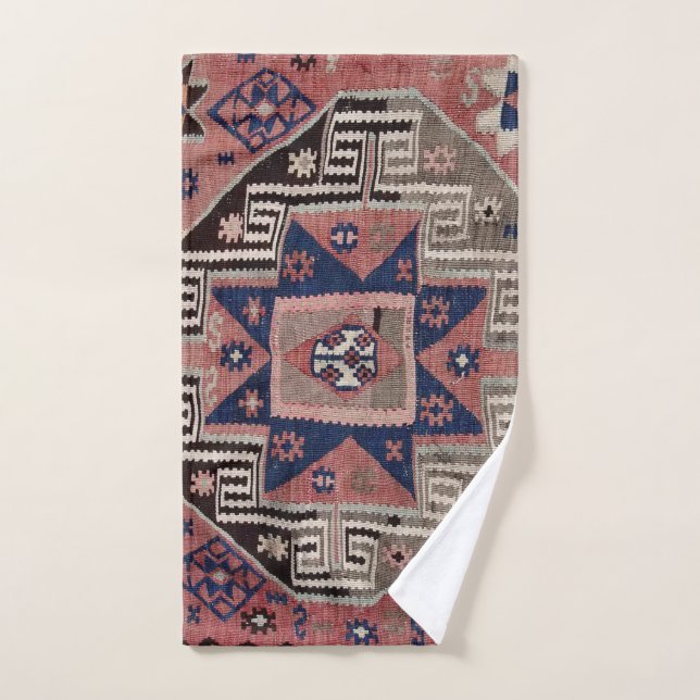 Oriental Antique Red Kilim Rug Bath Towel Set (Hand Towel)