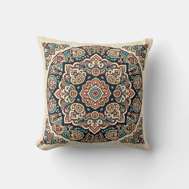 Oriental Arabesque Majestic Motifs Cushion (Front)