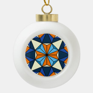 Oriental Arabic Geometric Seamless Pattern Ceramic Ball Christmas Ornament