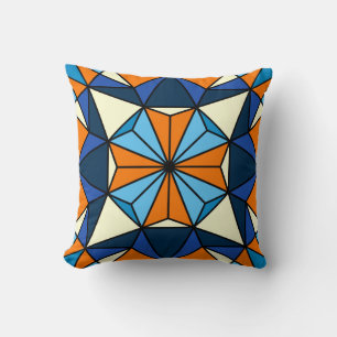Oriental Arabic Geometric Seamless Pattern Cushion