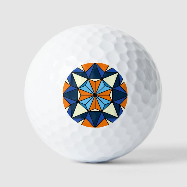 Oriental Arabic Geometric Seamless Pattern Golf Balls (Front)