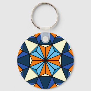 Oriental Arabic Geometric Seamless Pattern Key Ring