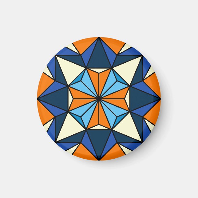 Oriental Arabic Geometric Seamless Pattern Magnet (Front)