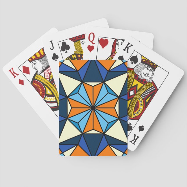 Oriental Arabic Geometric Seamless Pattern Playing Cards (Back)